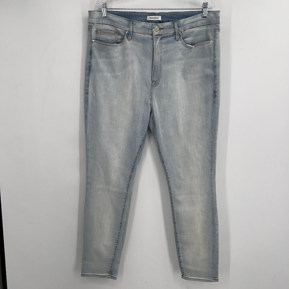 Good American Plus Good Waist Light Wash Skinny Jeans Size 18
